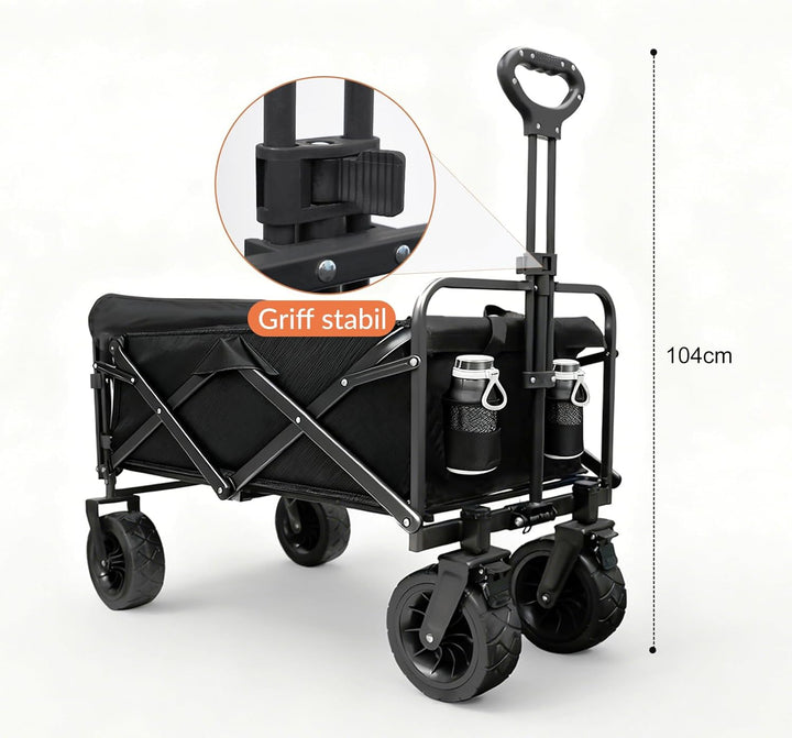 Sanycasa Bollerwagen faltbar 250L 200KG Tragkraft Gelände Strand geeingenet Bollerwagen mit Bremsen