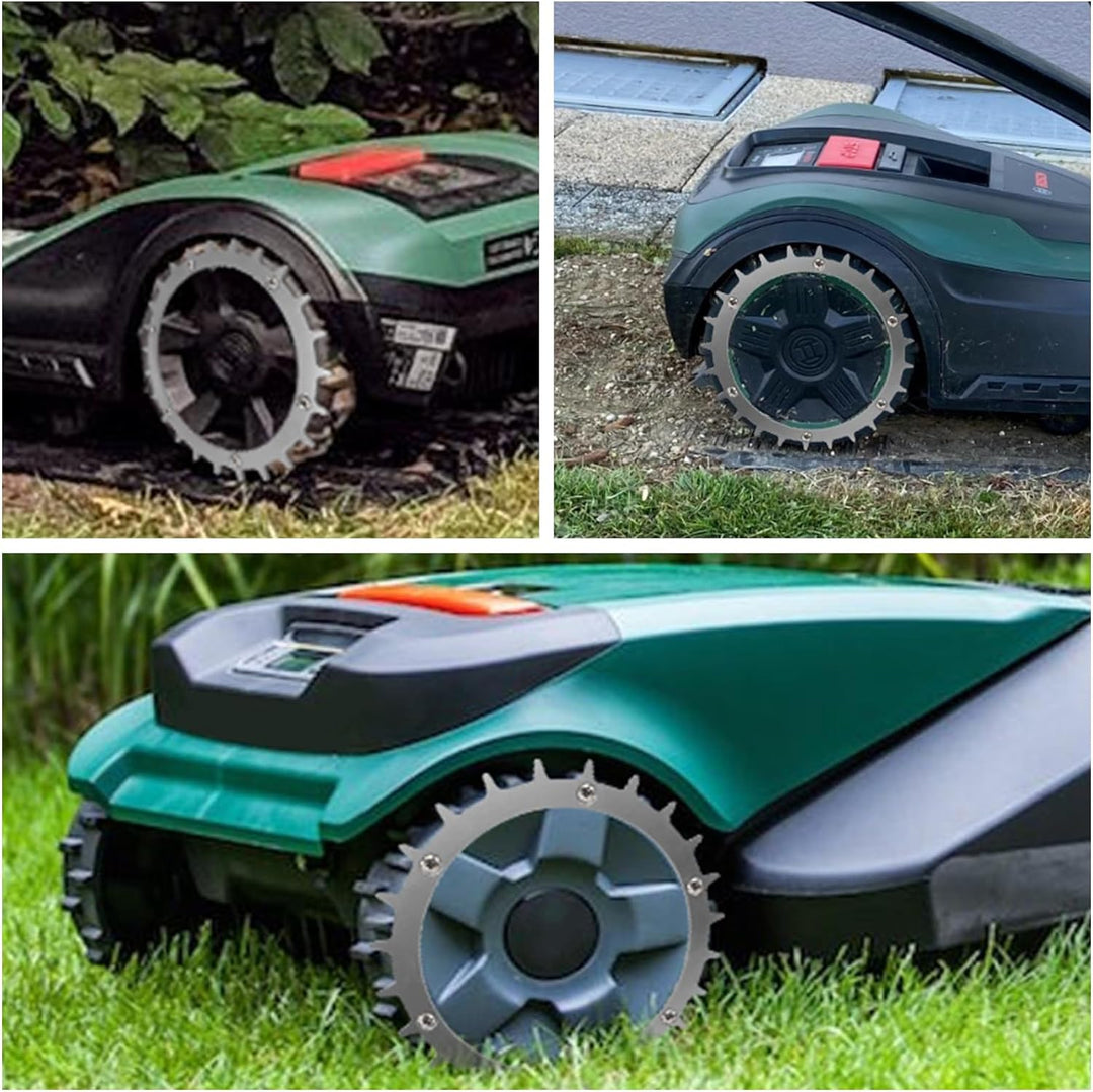 JOJOCY Edelstahl Spikes für Bosch Indego XS300 M700 S500 Mähroboter, 170mm Mähroboter Rad Spikes mit
