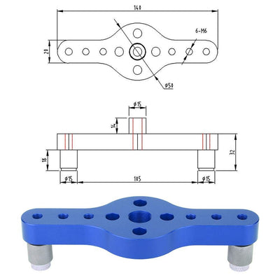 Holzbearbeitung Locher Dübel Jig Aluminiumlegierung Drill Guide Holz Löcher Locator Kit mit 3 Stück