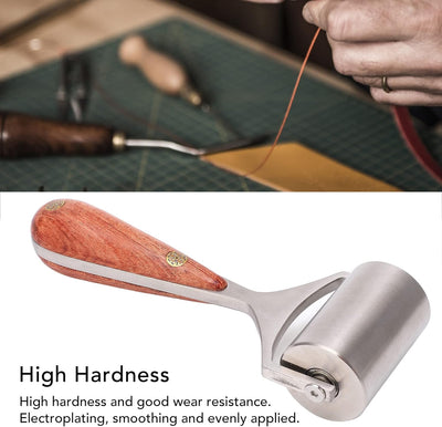 Leder Andruckrolle Leder Roller Werkzeug Andrückwalze Handdruck Roller mit Holzgriff für Schweisswer