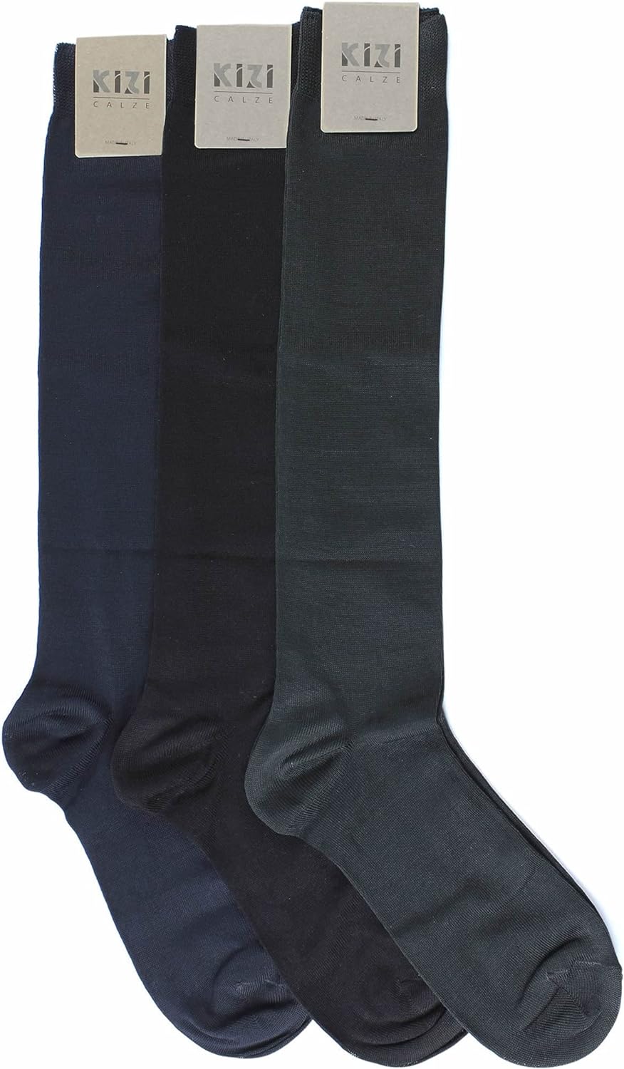 Citycalze Lange Socken für Herren, elastisch, warm, aus weicher Baumwolle, 6 Paar, Einfarbig, herges