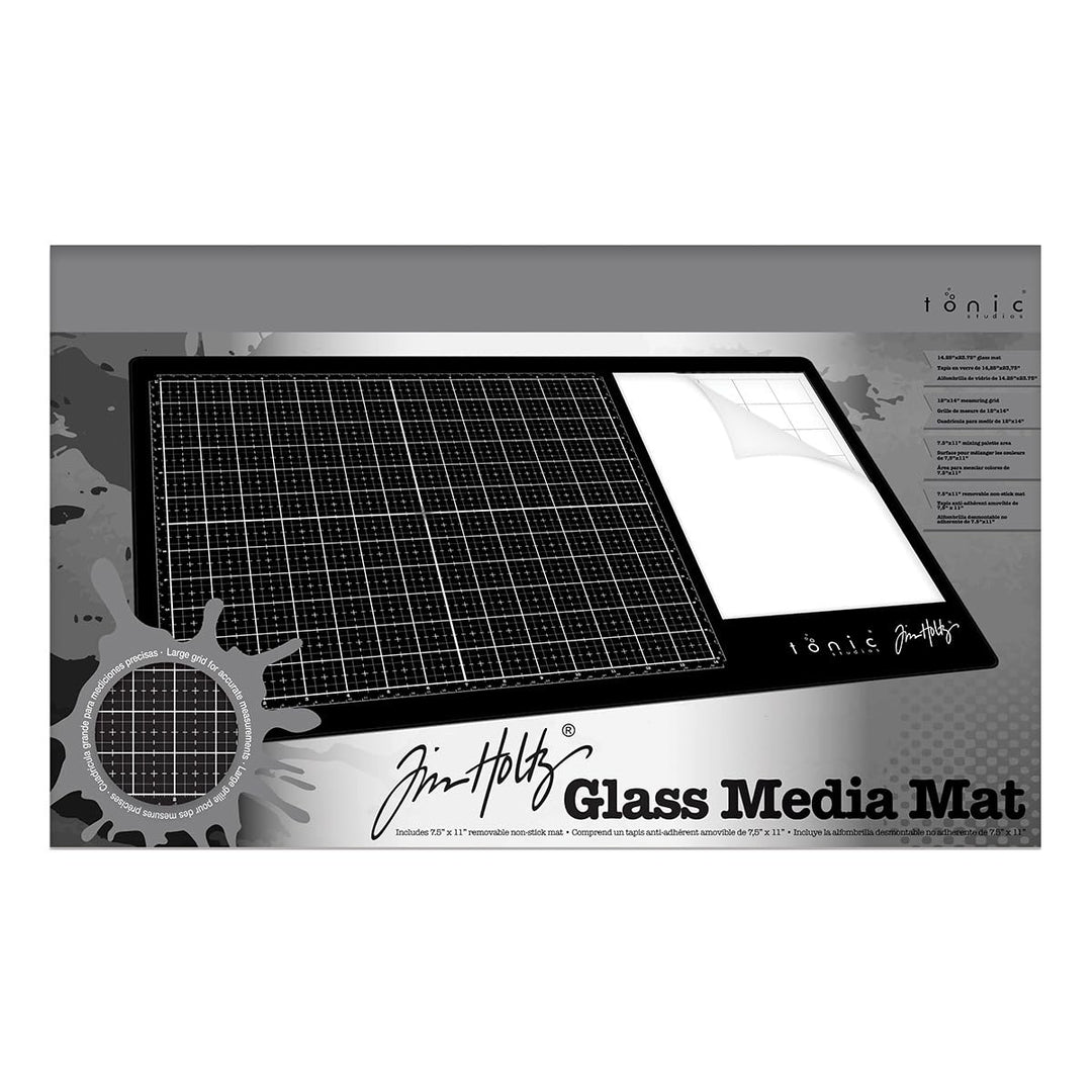 Tim Holtz Glas-Medienunterlage, Schwarz 14 x 23 inches, 14 x 23 inches