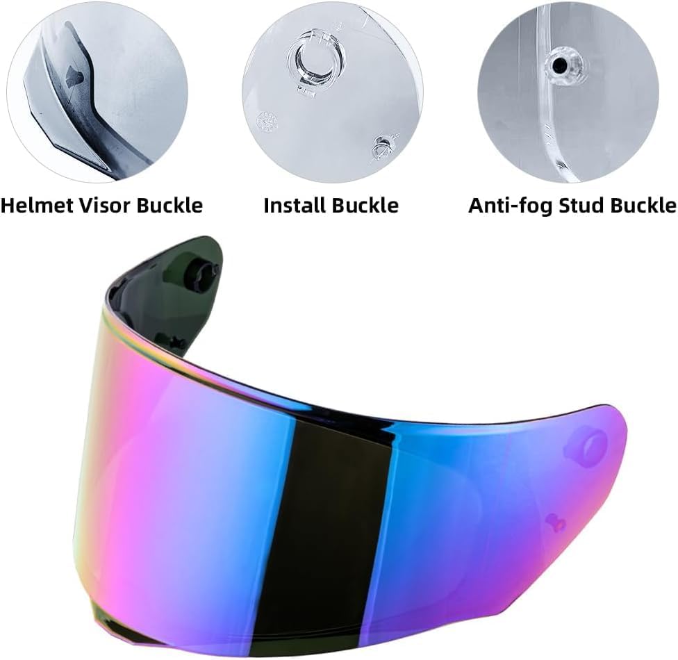 Helmvisier für LS2 FF328/FF353/FF800,Motorradhelm Visier,Motorrad Windschutz Helm Objektiv Visier Vo