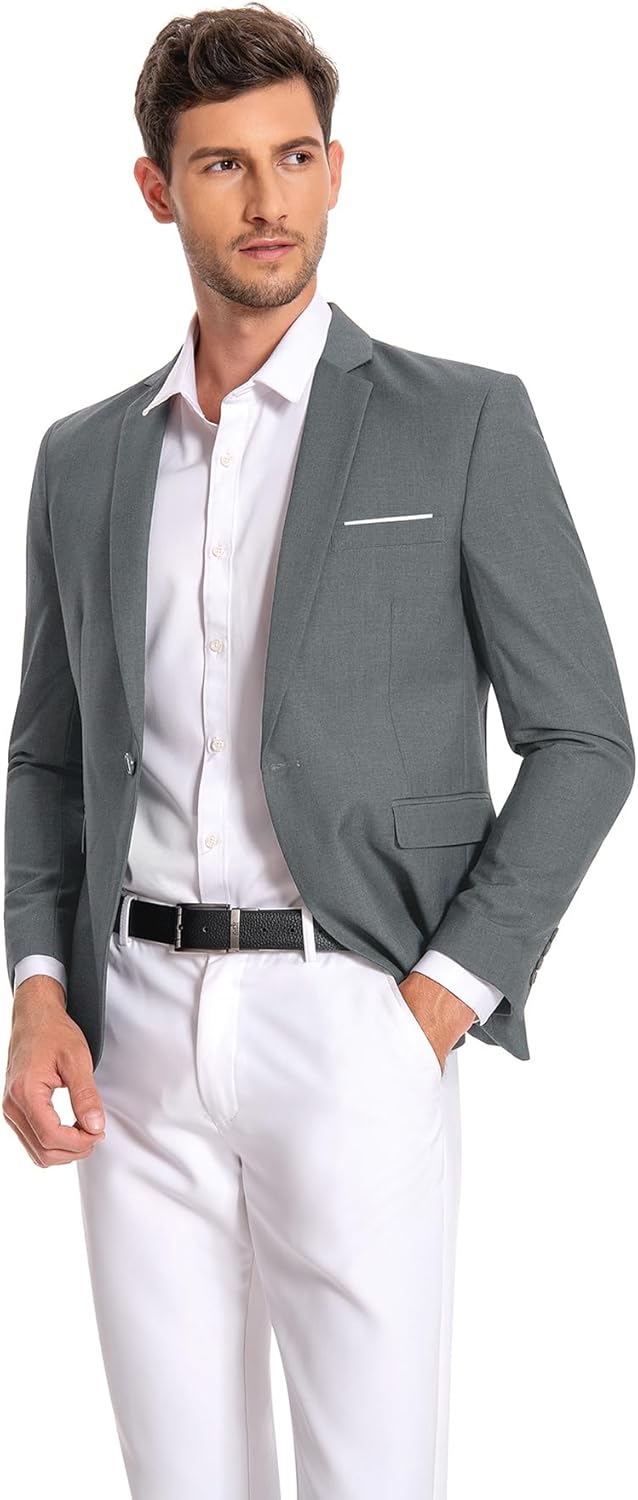 Allthemen Sakko Herren Slim Fit Anzugjacke EIN Knopf Sakko für Business XS Dunkelgrau, XS Dunkelgrau