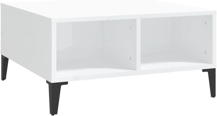 WIFESE Couchtisch mit 4 Fächer 60x60x30 cm Beistelltisch Holz Modernes Design Wohnzimmertisch Kleine