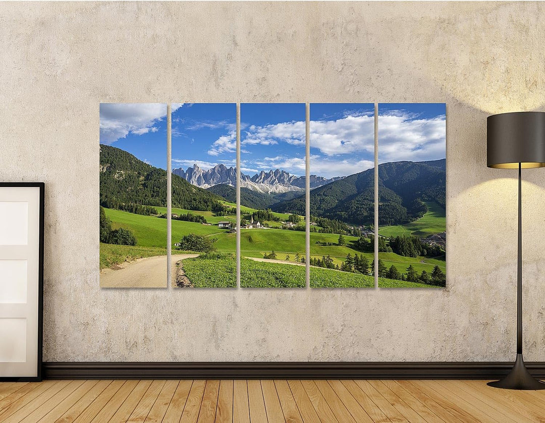 islandburner Leinwandbild Landschaftsbild Dorf Santa Maddalena Südtirol Dolomiten - Leinwand 160x80c