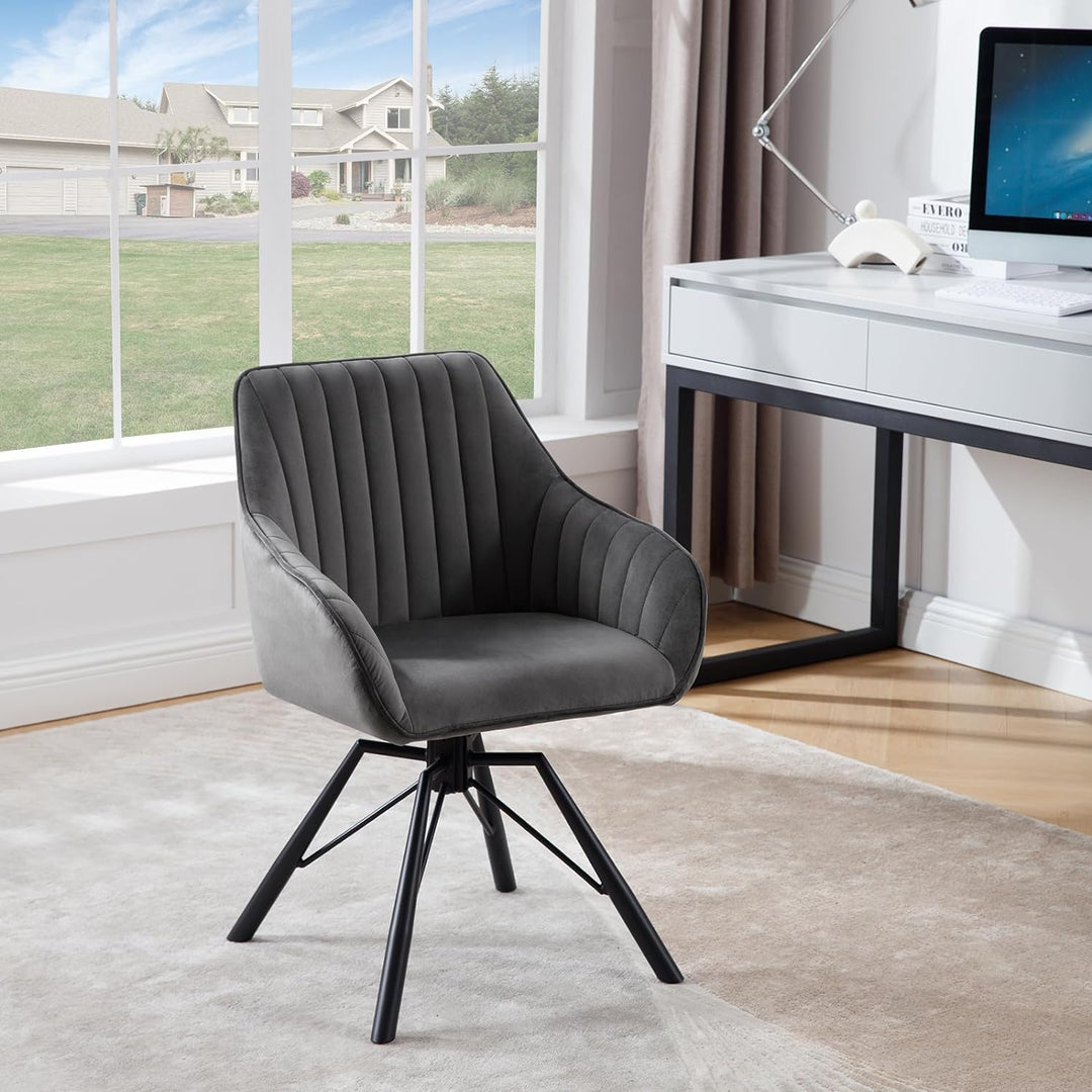 WOLTU Esszimmerstühle drehbar 2er Set, Samt Stuhl Esszimmer, Sessel Wohnzimmer, Drehstuhl, Küchenstu