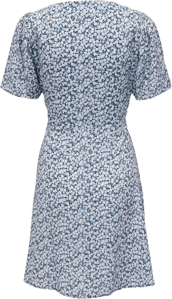 ONLY Female Kleid ONLEVIDA Kurzes Kleid XS Provincial Blue/Aop:sadie Flower, XS Provincial Blue/Aop: