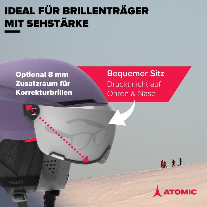 ATOMIC Savor Visor Stereo Skihelm mit Visier - Maximale Stossdämpfung - Active Aircon Belüftungssyst