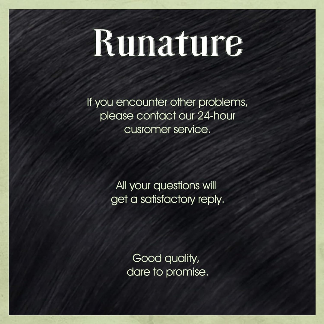 RUNATURE Microring Extensions Echthaar Schwarz 50cm 50 Strähne Unsichtbare Haarverlängerung Echthaar