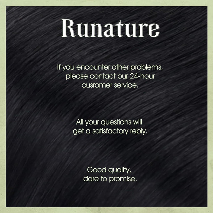 RUNATURE Microring Extensions Echthaar Schwarz 50cm 50 Strähne Unsichtbare Haarverlängerung Echthaar