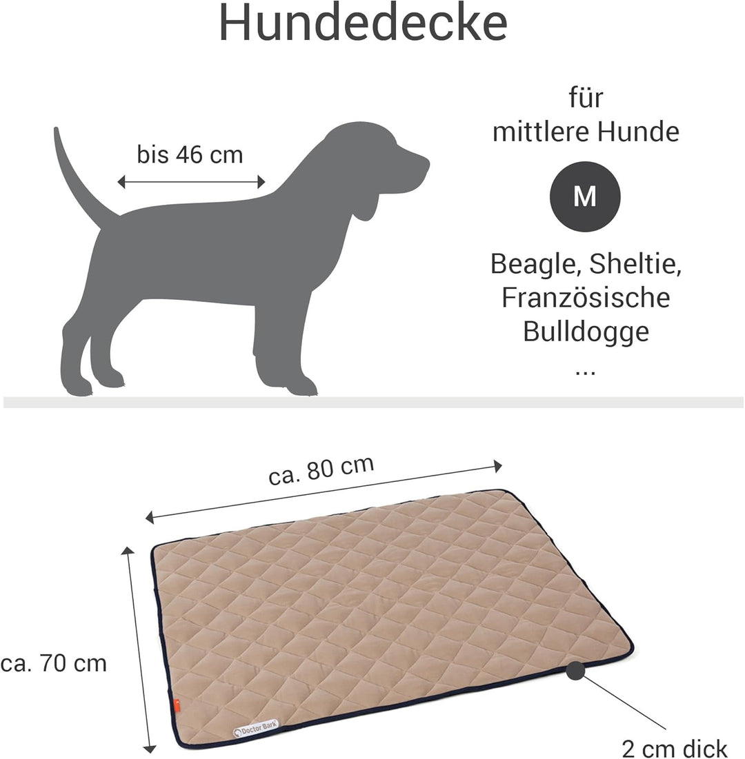 Doctor Bark Hundedecke Fleece Wendedecke - Flauschige, robuste Hundematte für mittlere Hunde - Liege