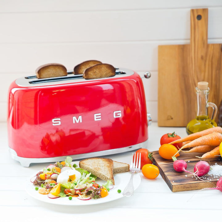 Smeg TSF02RDEU Toaster 4 Scheiben, rot, Rot