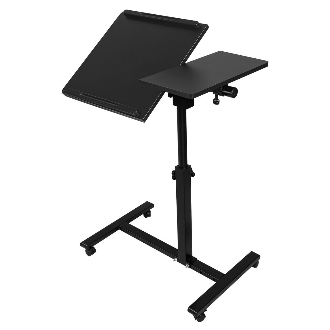 OHMG Betttisch mit Rollen, 2 Tabletts, für Sessel, verstellbar, mit einer Hand, Tisch mit Rollen, Fr