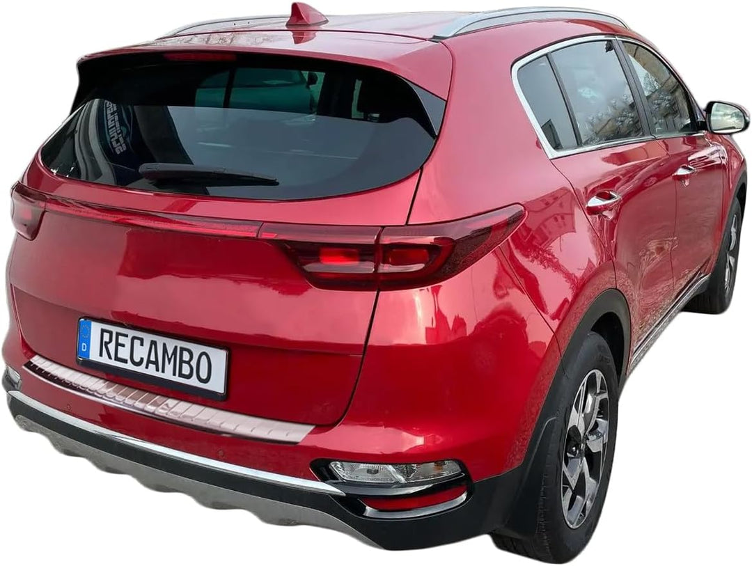 RECAMBO Ladekantenschutz Edelstahl Hochglanz poliert, Chrom Look - kompatibel für Kia Sportage - QL