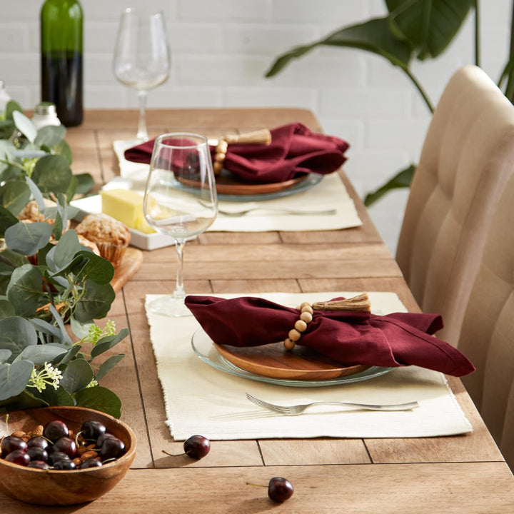 DII Basic Everyday Gerippte Tischset 100% Baumwolle Platzset 13x19 Natur, 6-teilig Natürlich, Natürl