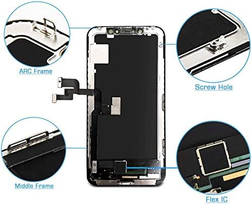 Hoonyer Display für iPhone X mit 3D-Touch und Ersatzbildschirm-Reparatur-Kit (iPhone X LCD Display),