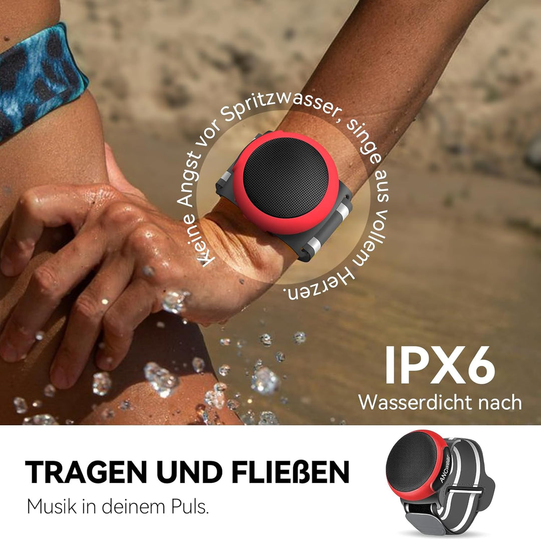 ANCwear Tragbarer Bluetooth 5.3 Lautsprecher Mini mit Mikrofon, Wearable Handgelenkslautsprecher, IP