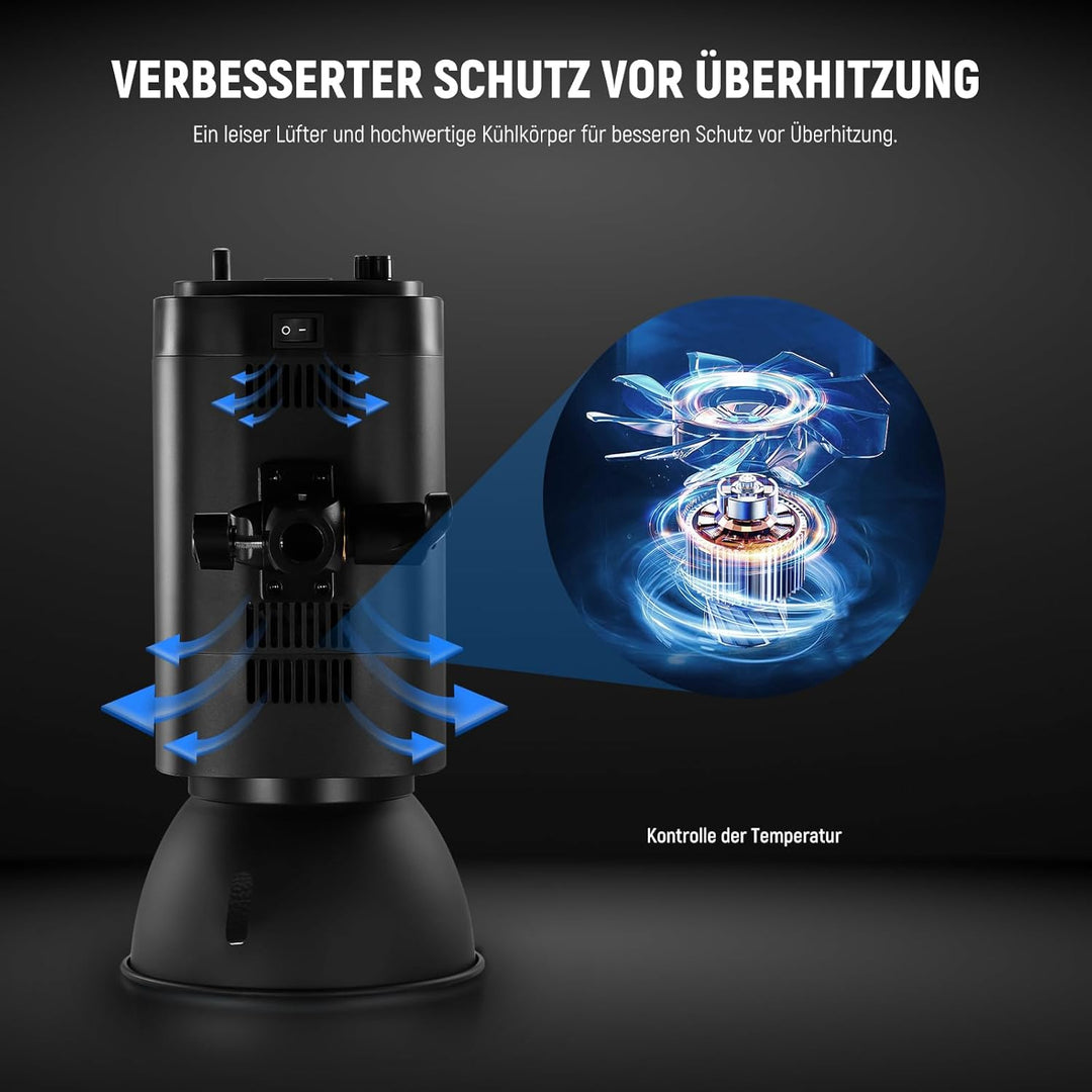 NEEWER 800W Studio Monolight Blitzlicht Set (2er Pack), S101-400W 5600K Studio Flash mit 150W Einste