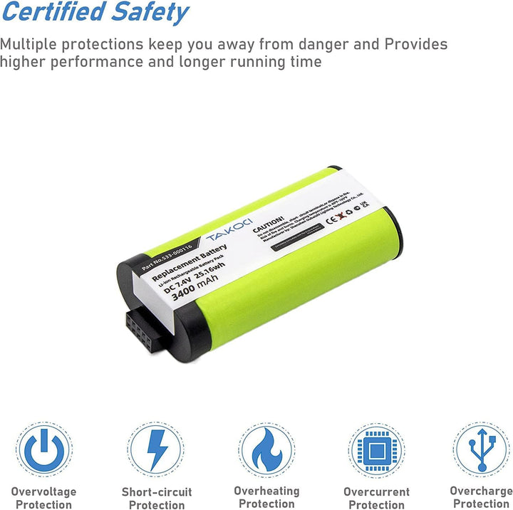 AUVTKALL Ersatzakku für Logitech S-00147, UE MegaBoom533-000116, 533-000138 7,4 V 3400 mAh