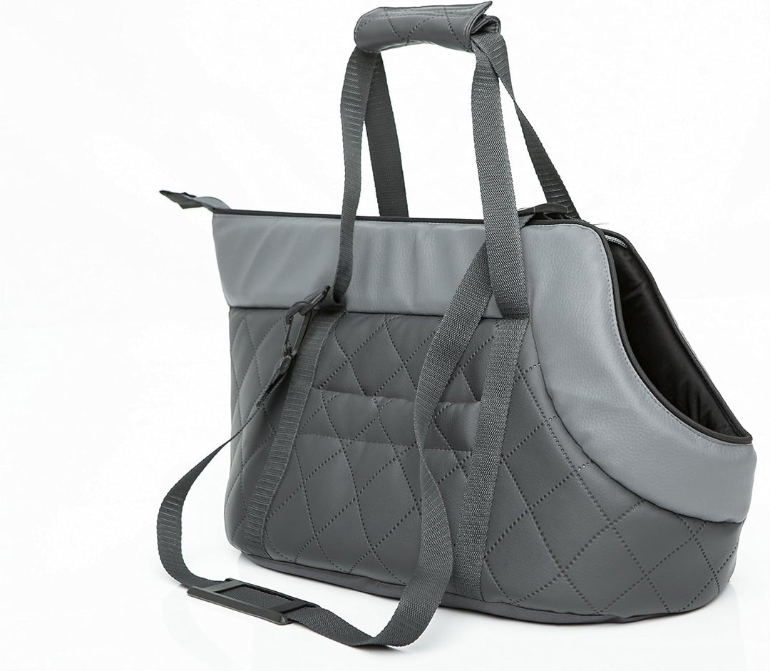 Hundetragetasche aus Kunstleder – Hundetransporttasche für kleine Hunde und Katzen bis 3 kg - prakti