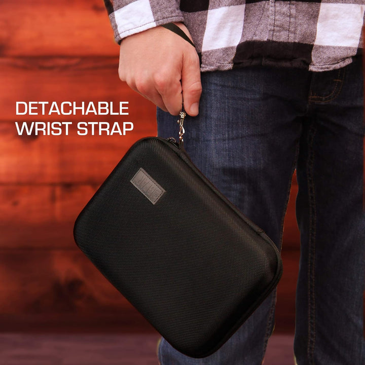 USA Gear Hartschalen-Dartkoffer - Darthalter für 8 Pfeile und Zubehör, Spitzen, Schäfte und Flüge -