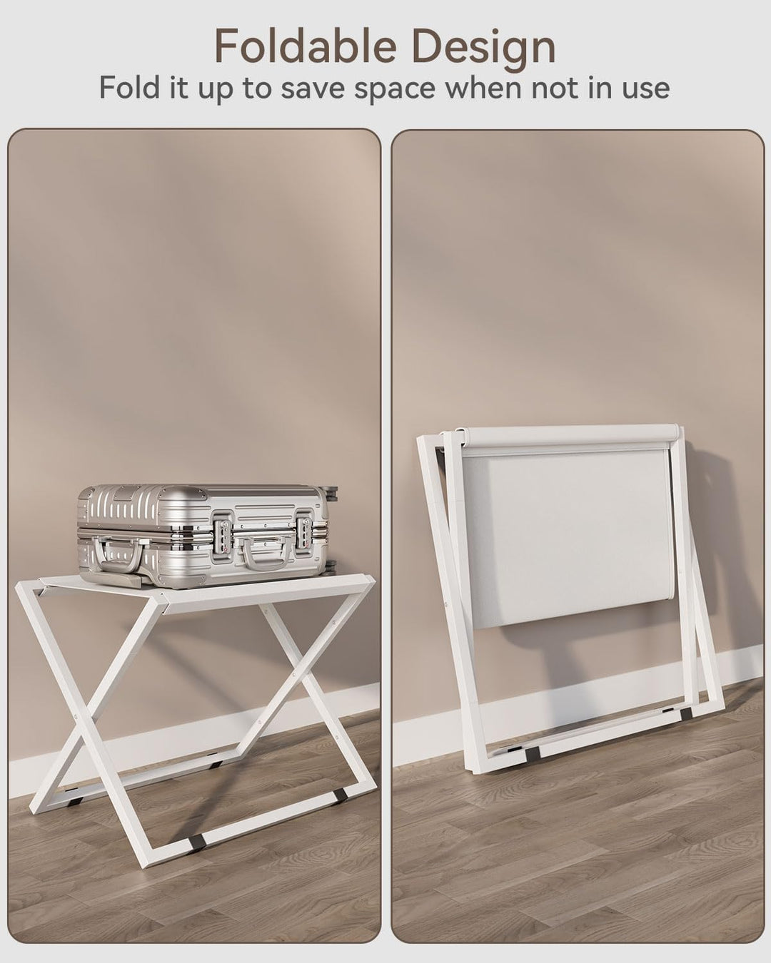 IBUYKE Gepäckträger für alle Koffergrössen, Faltbarer Kofferständer, Metall Gepäckhalter, einfach zu