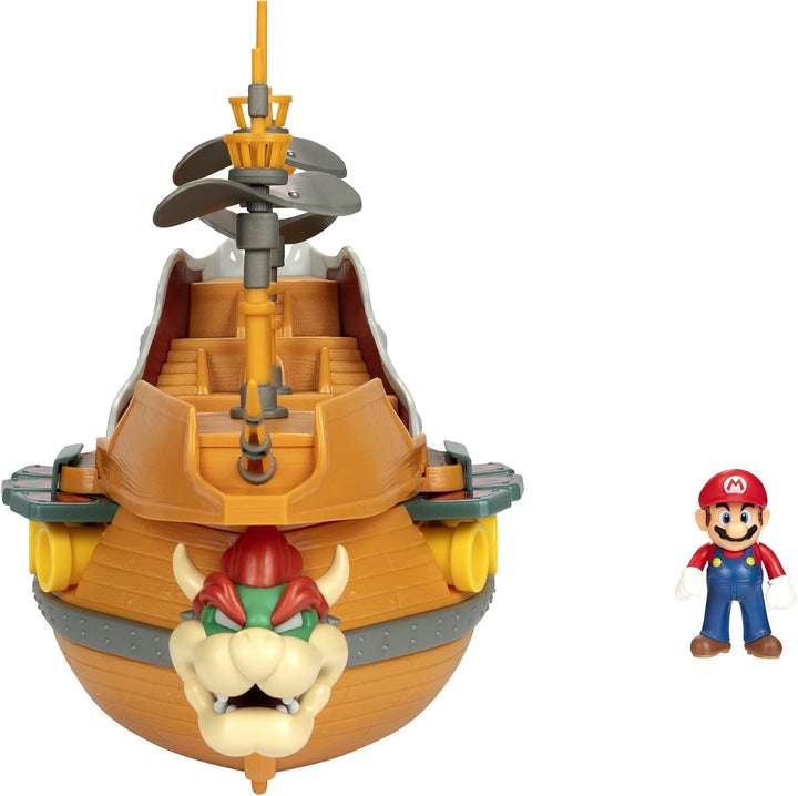 Super Mario Deluxe Bowsers Luftschiff-Spielset mit Mario-Actionfigur