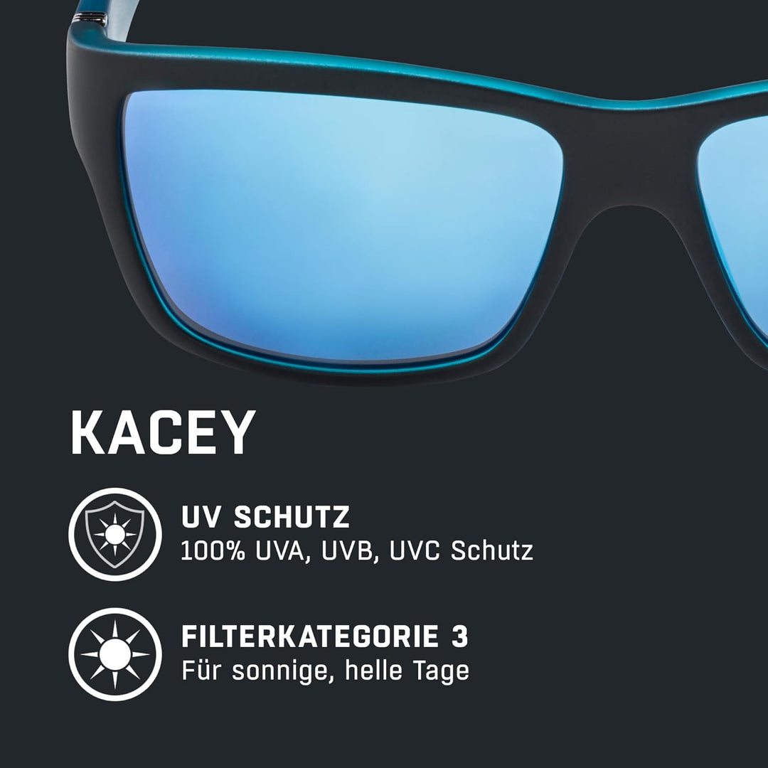 ALPINA KACEY - Verspiegelte und Bruchsichere Sonnenbrille Mit 100% UV-Schutz Für Erwachsene Black Ma