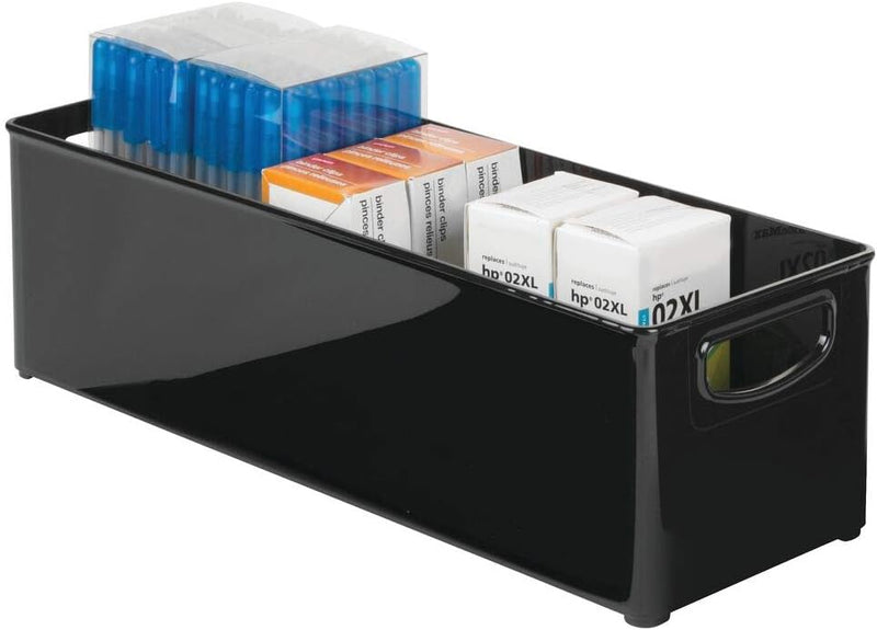 mDesign 8er-Set Schreibtisch Organizer mit Griffen – tragbares Schreibtisch Ordnungssystem aus Kunst