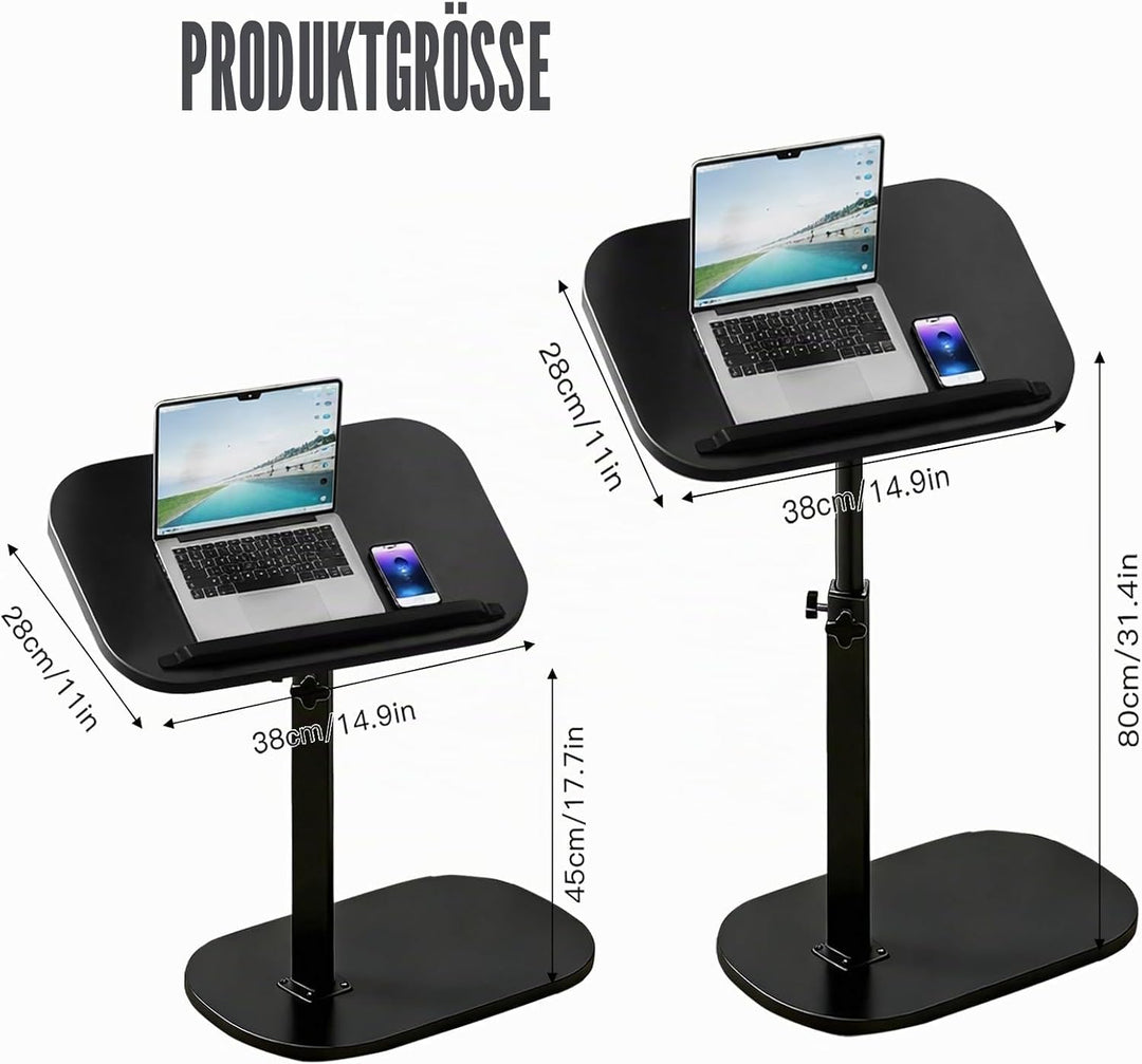 Drehbarer Beistelltisch, 360° Drehbarer Höhenverstellbarer Beistelltisch, Couchtisch für schmale Räu