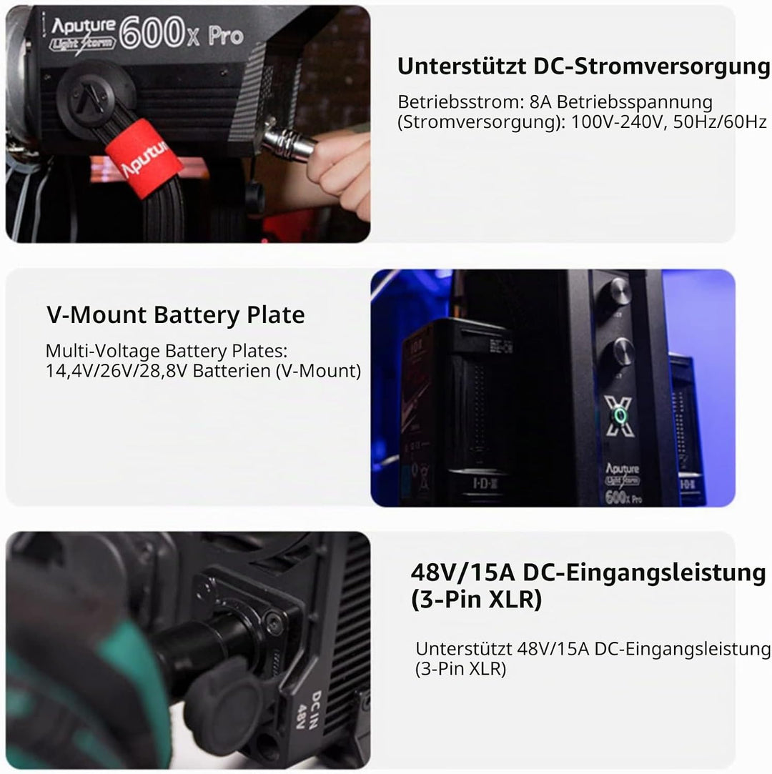 Aputure LS 600x Pro Bi-Farbe LED Videolicht,Kontinuierliche Ausgangsbeleuchtung für die Fotografie V