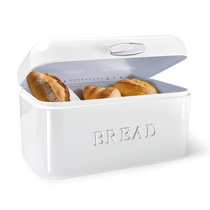 Brotkasten Grosser Metall-Brotkasten mit Deckel Ideales Breadbox zur langen Aufbewahrung von Brot &