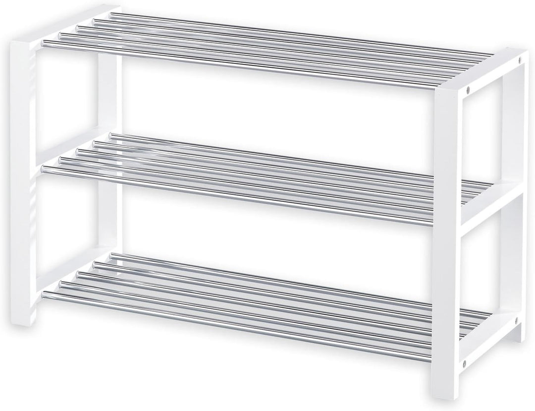 IDIMEX Schuhregal Arina Schuhablage Schuhständer Schuhschrank Schuhbank 3 Böden in weiss 3 Weiss, 3
