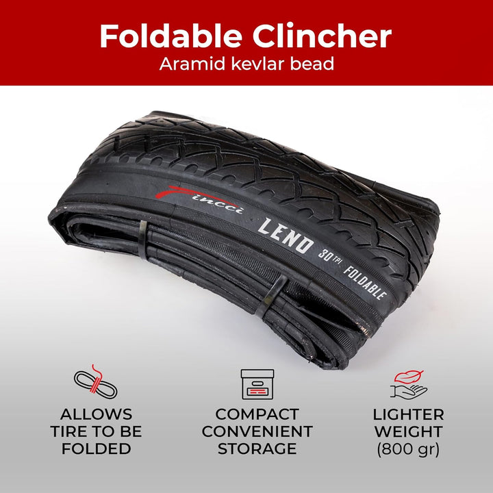 Fincci Fahrradreifen 26 x 2,125 Zoll 54-559 Fahrradmantel Faltbar Slick Reifen für Cityräder Rennrad