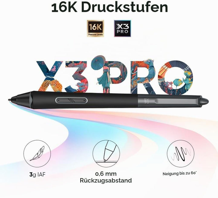 XPPen Deco Pro LW Gen 2 Grafiktablet, 11”x7” Bluetooth 5.0 Zeichentablet, mit Eingabestift X3 Pro, 1