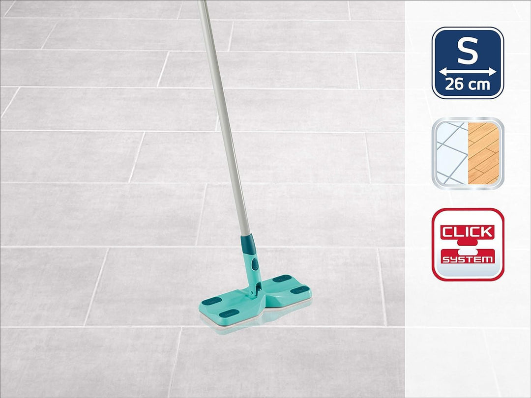 Leifheit Bodenwischer Clean & Away mit Click System zur Trockenreinigung mit Staubtüchern, Wischmopp