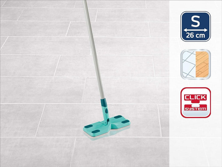 Leifheit Bodenwischer Clean & Away mit Click System zur Trockenreinigung mit Staubtüchern, Wischmopp