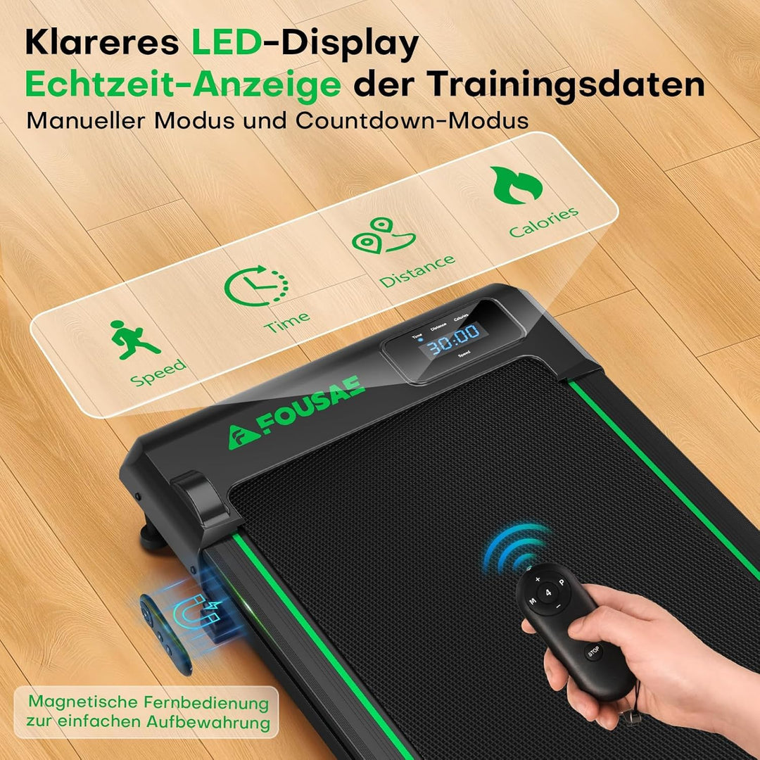 Walking Pad, 1-10 km/h Laufband für Zuhause mit 9% Steigung, 2.5HP Walking Machine mit LED-Anzeige,