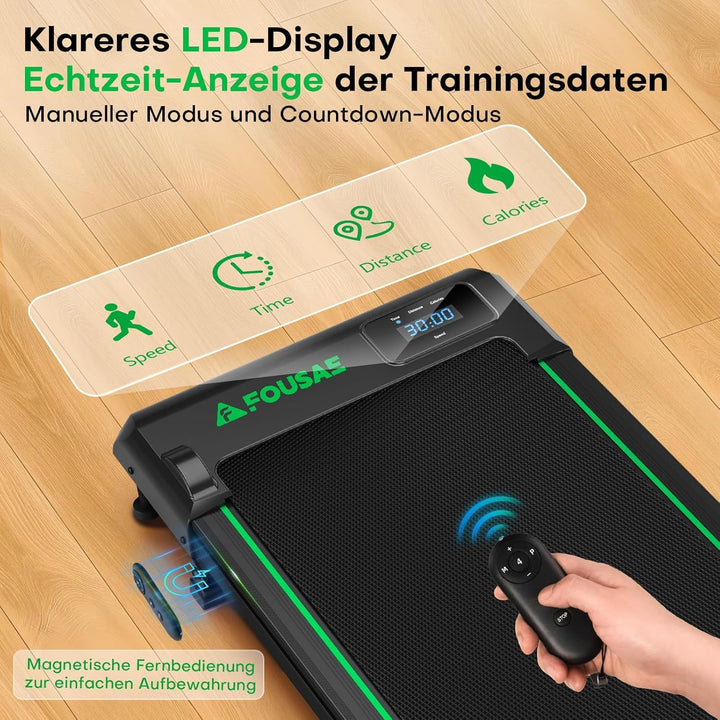 Walking Pad, 1-10 km/h Laufband für Zuhause mit 9% Steigung, 2.5HP Walking Machine mit LED-Anzeige,