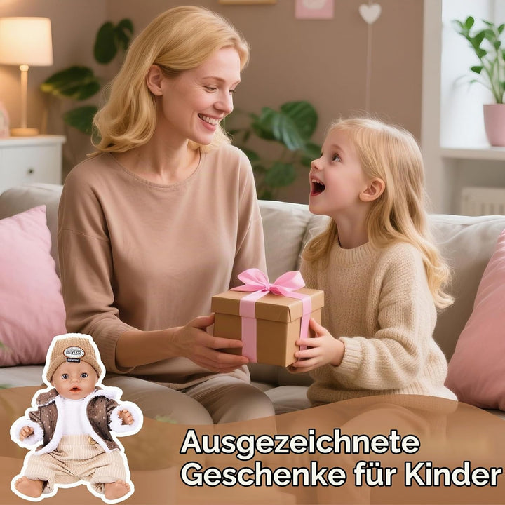 Baby Puppen Puppenkleidung 35-43 cm, Kleidung Outfits für Baby Puppen Grösse 43 cm mit 1 Plüsch Mant