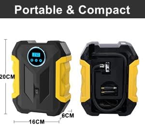 Digitaler Luftkompressor Auto, Luftpumpe Auto Kompressor Luftpumpe mit LED-Lampe, Automatische Absch