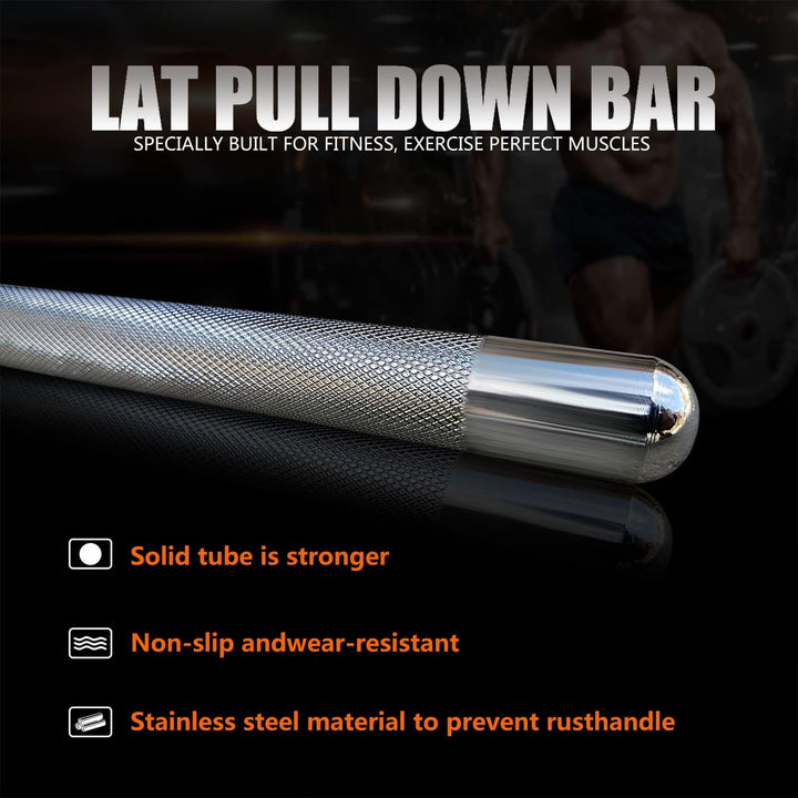 MARSAFIT LAT Pulldown Bar for Cable Machine, LAT Pulldown Attachments Massive Stange 114.4 cm, Massi