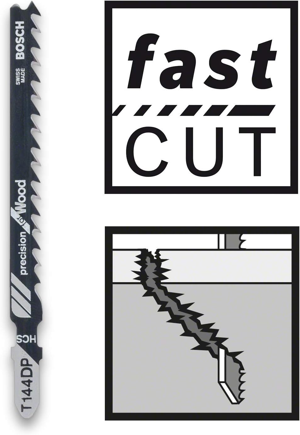 Bosch 15-tlg. Stichsägeblatt Set (für Holz, Zubehör für Stichsägen), für Holz