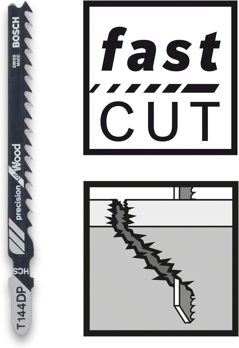 Bosch 15-tlg. Stichsägeblatt Set (für Holz, Zubehör für Stichsägen), für Holz