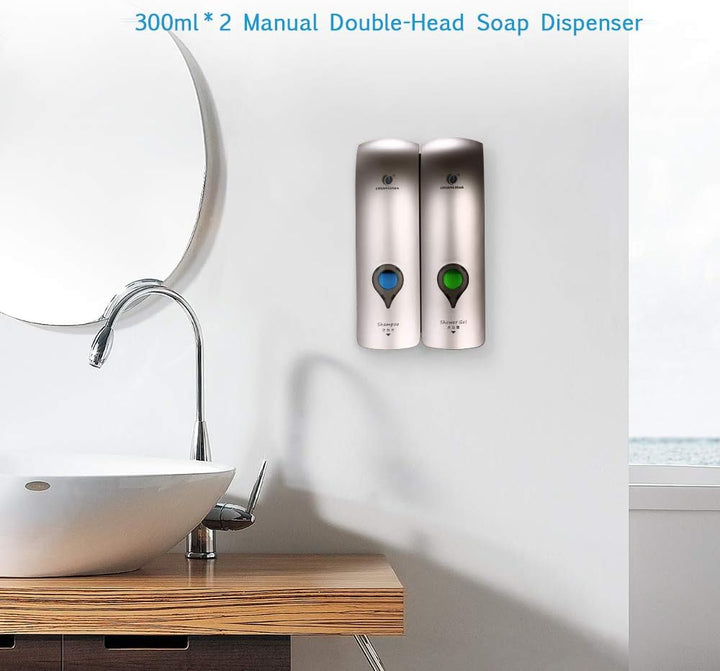 Decdeal 300 ml x 2 Seifenspender, CHUANGDIAN Seifenspender für Dusche Bagno Shampoo Bagnoschaum Cham
