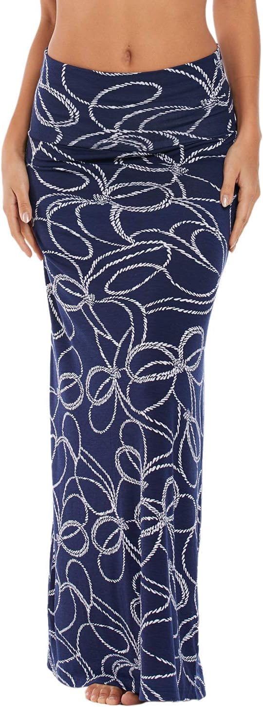 Damen Sommer Hohe Taille Boho Yoga Maxi Rock Elastisch Pull On Lang Röcke L 10, L 10