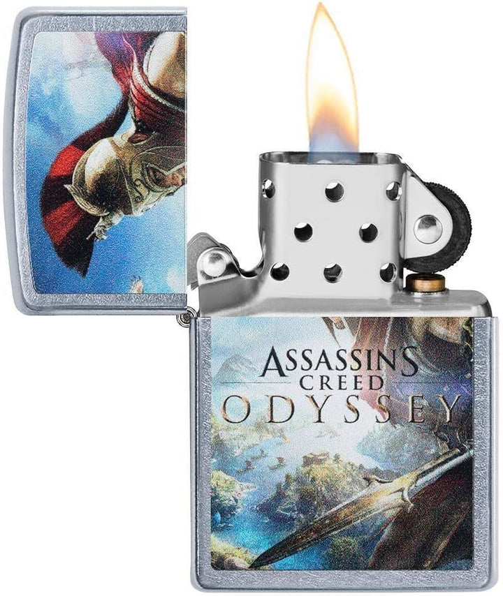 ZIPPO – Assassin’s Creed Odyssey, Alexios - Street Chrome - Color Image- Sturmfeuerzeug, nachfüllbar