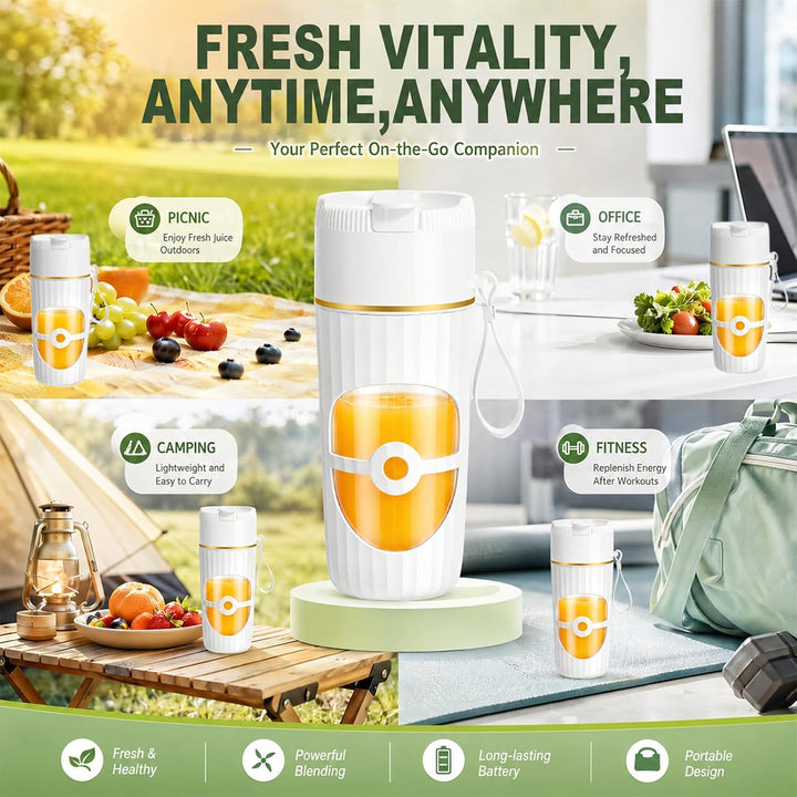 Tragbarer Mixer, 400 ml Kleiner Mixer Smoothie, Mini-Standmixer mit 10 Edelstahlklingen, Maker To Go
