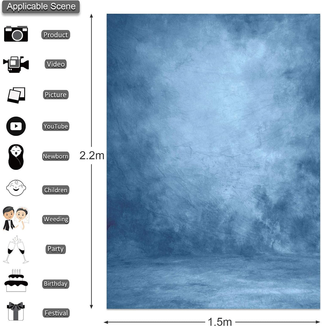 Fotohintergrund, 1,5 x 2,2 m Abstraktes Hellblau Foto Hintergrund, Professioneller Fotografie Hinter